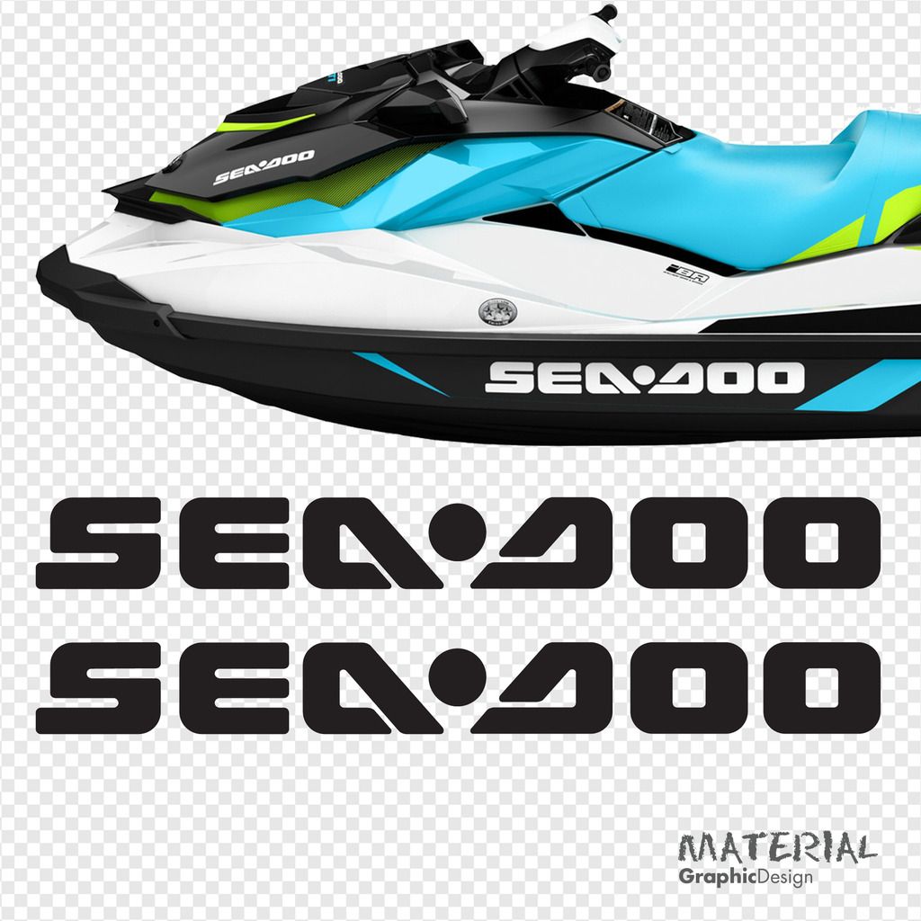 2x SEADOO Logo Sticker Decal JETSKI BOAT WATERCRAFT BOMBARDIE QUAD